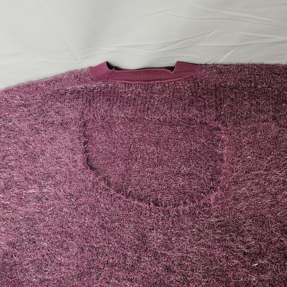 Anthropologie Maeve Violetta Short Sleeve Tinsel Sweater In Pink SZ XL NWT - Picture 9 of 14